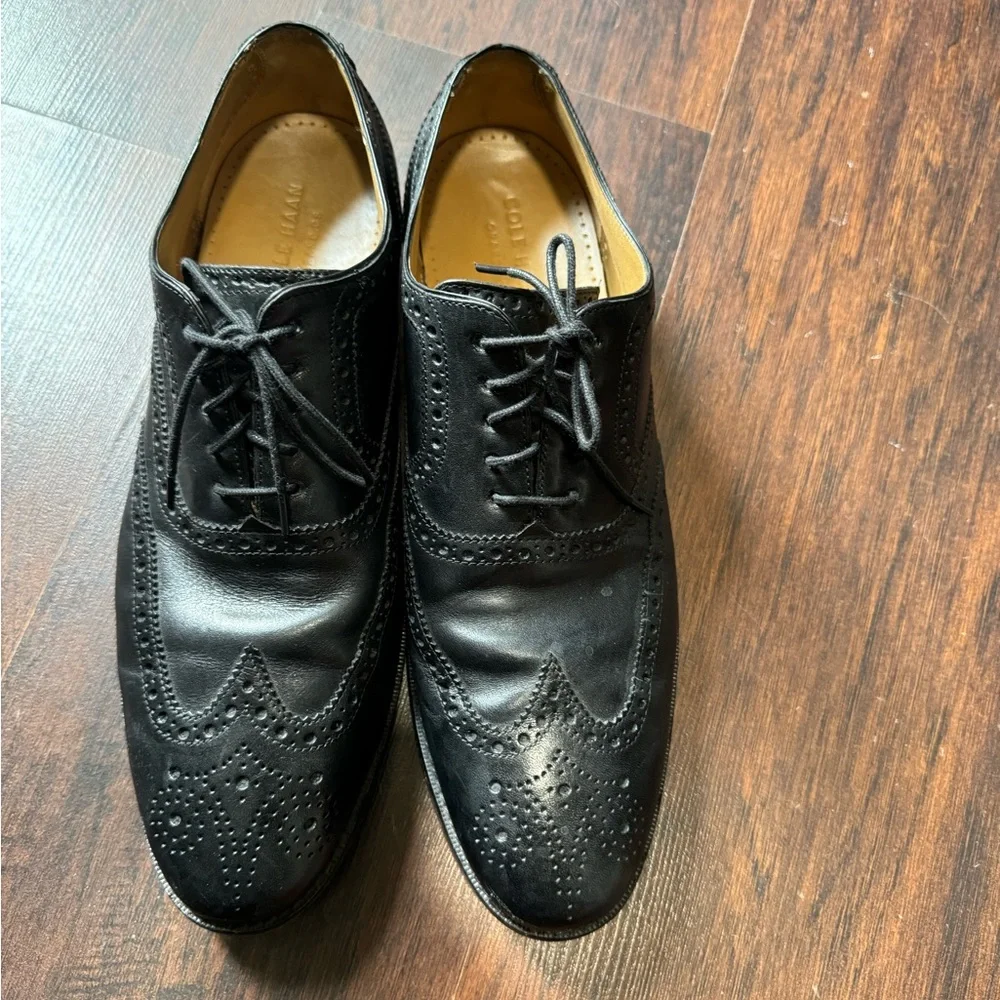 Cole Haan Black Wingtip Dress Shoes Size 12M